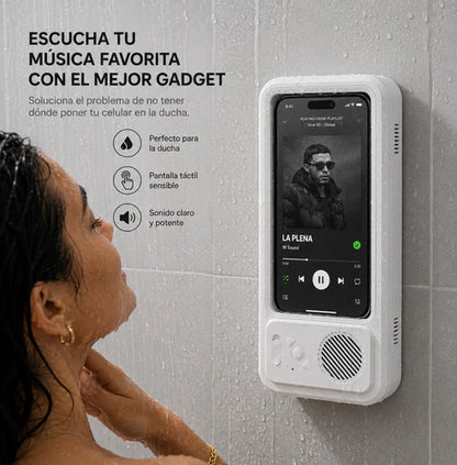 Soporte de celular con altavoz