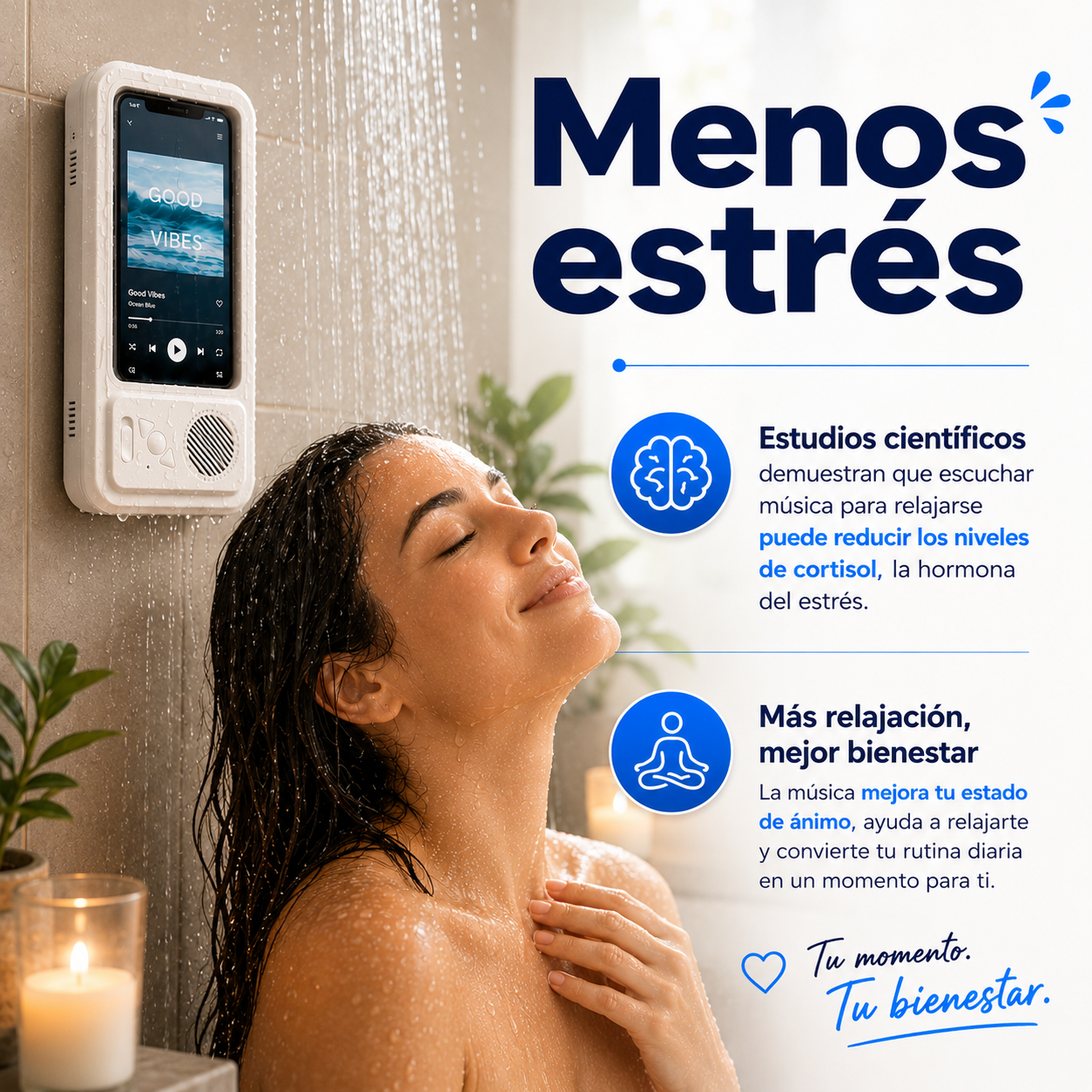 Soporte de celular con altavoz